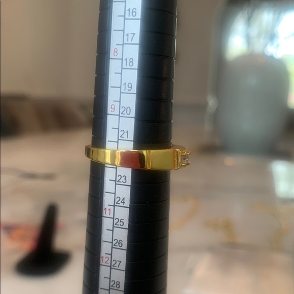 NEW HIGH END Gold Plated Faux Diamond Solitaire Ring Size 10 {#12} Wedding - Picture 3 of 7